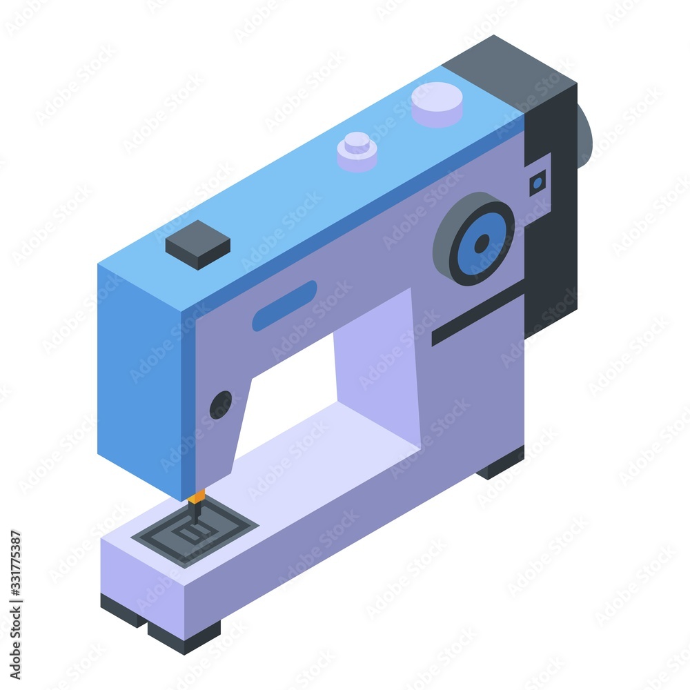 Modern sew machine icon. Isometric of modern sew machine vector icon for web design isolated on white background Modern sew machine icon. Isometric of modern sew machine vector icon for web design isolated on white background