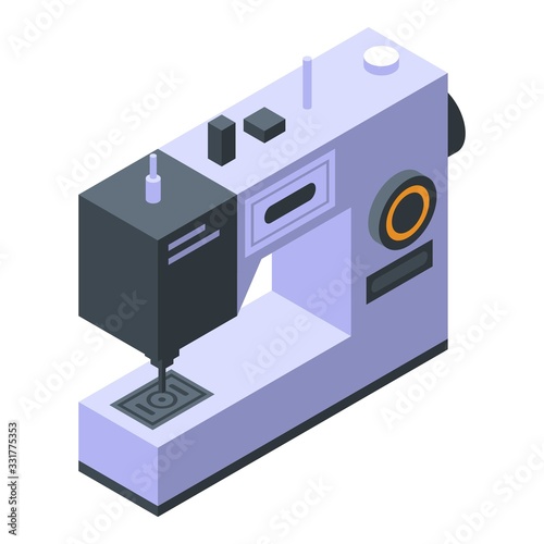 Sew machine icon. Isometric of sew machine vector icon for web design isolated on white background