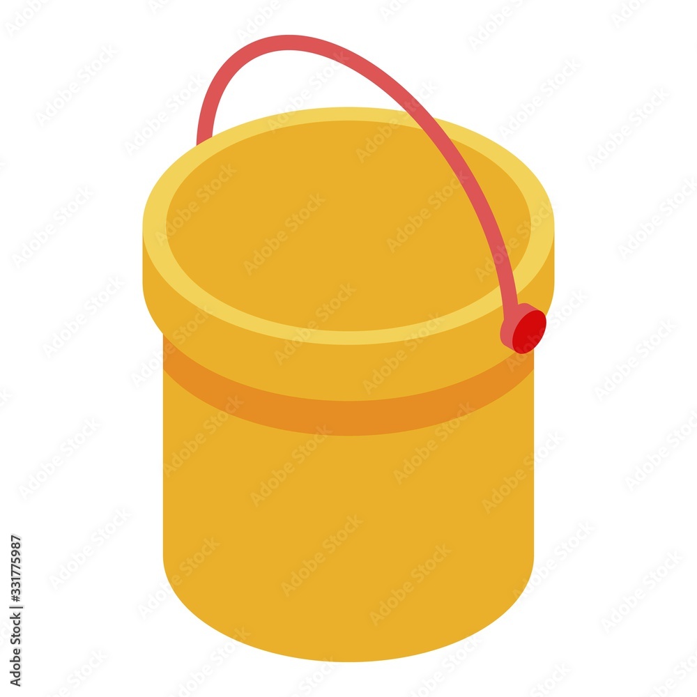 Baby bucket icon. Isometric of baby bucket vector icon for web design isolated on white background Baby bucket icon. Isometric of baby bucket vector icon for web design isolated on white background