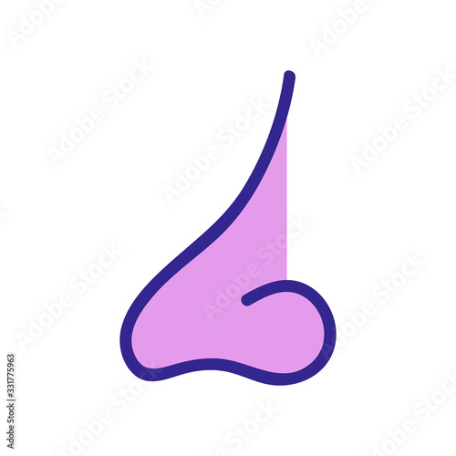 crooked nose icon vector. crooked nose sign. color isolated symbol illustration