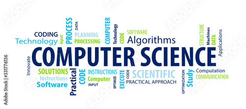 Computer Science Word  Cloud on a White Background