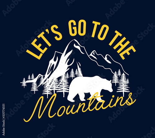 Slogan and adventure about print design vector.