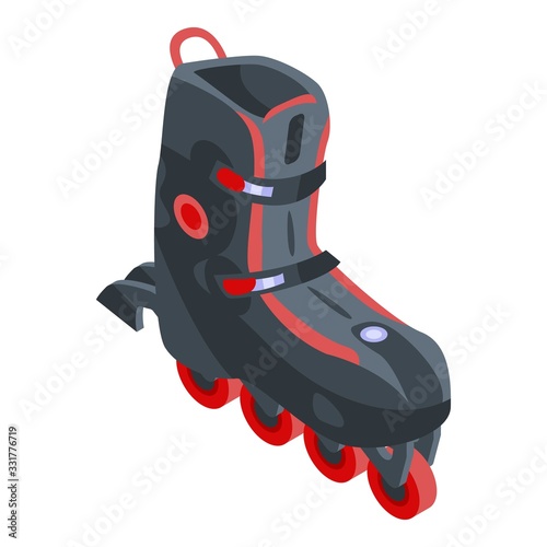 Extreme inline skates icon. Isometric of extreme inline skates vector icon for web design isolated on white background