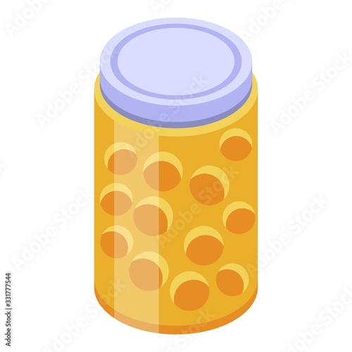 Physalis jam jar icon. Isometric of physalis jam jar vector icon for web design isolated on white background