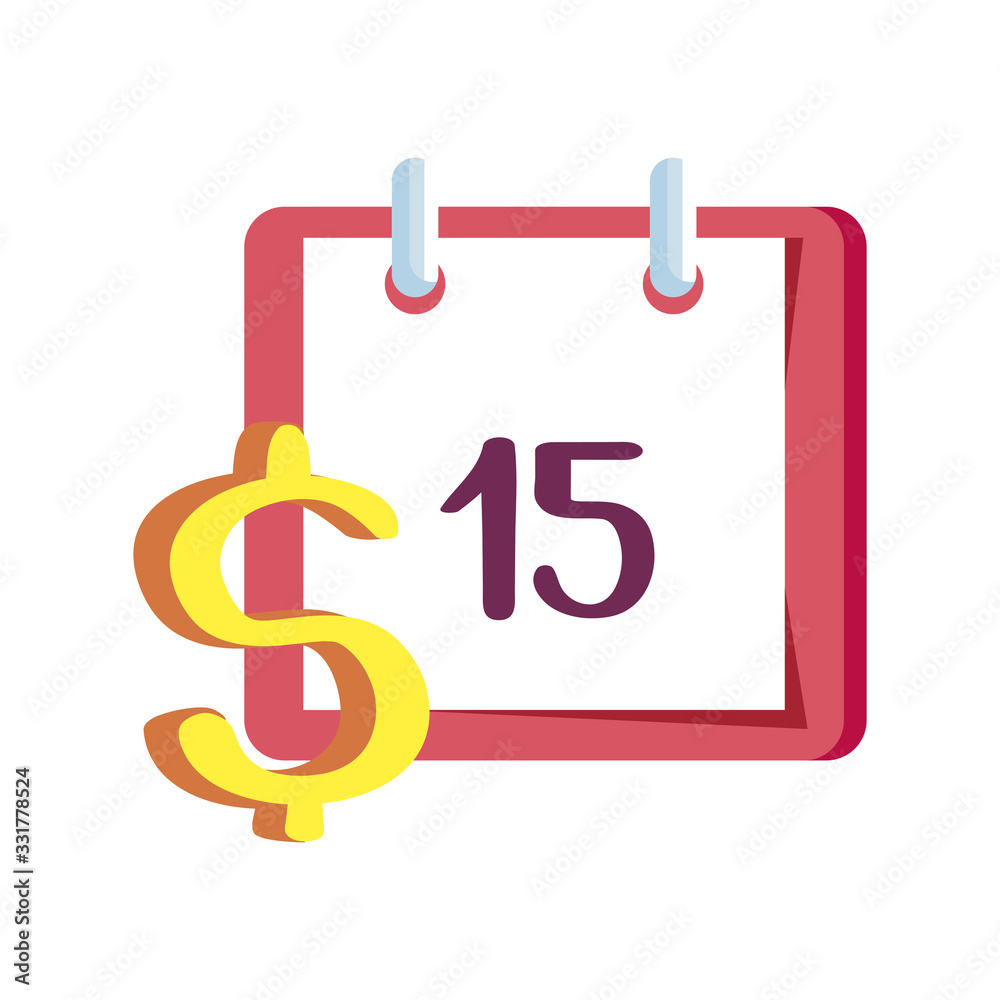 calendar reminder with symbol dollar isolated icon vector illustration design calendar reminder with symbol dollar isolated icon vector illustration design