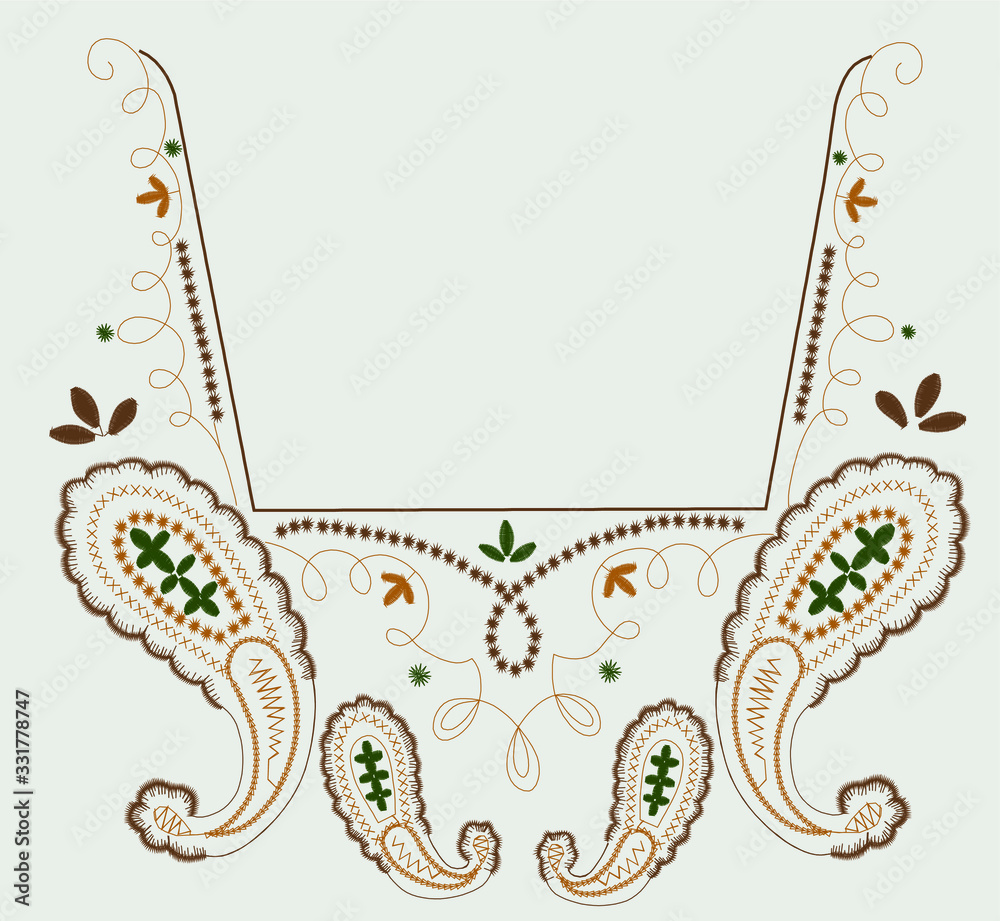 Obraz premium Vector Embroidery fashion Design 