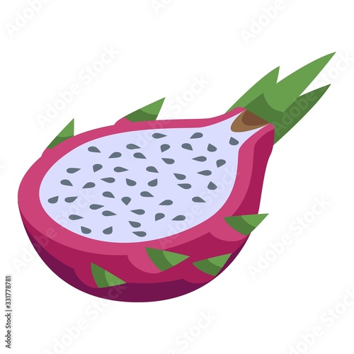Half pitaya icon. Isometric of half pitaya vector icon for web design isolated on white background