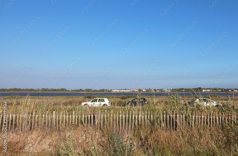 fence and road along mediterranean beach - Hyères