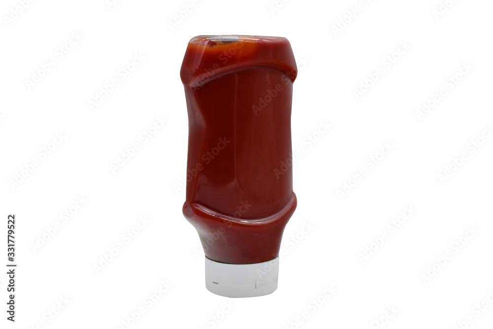 Ketchup Flasche ohne Label auf dem Kopf Ketchup Flasche ohne Label auf dem Kopf