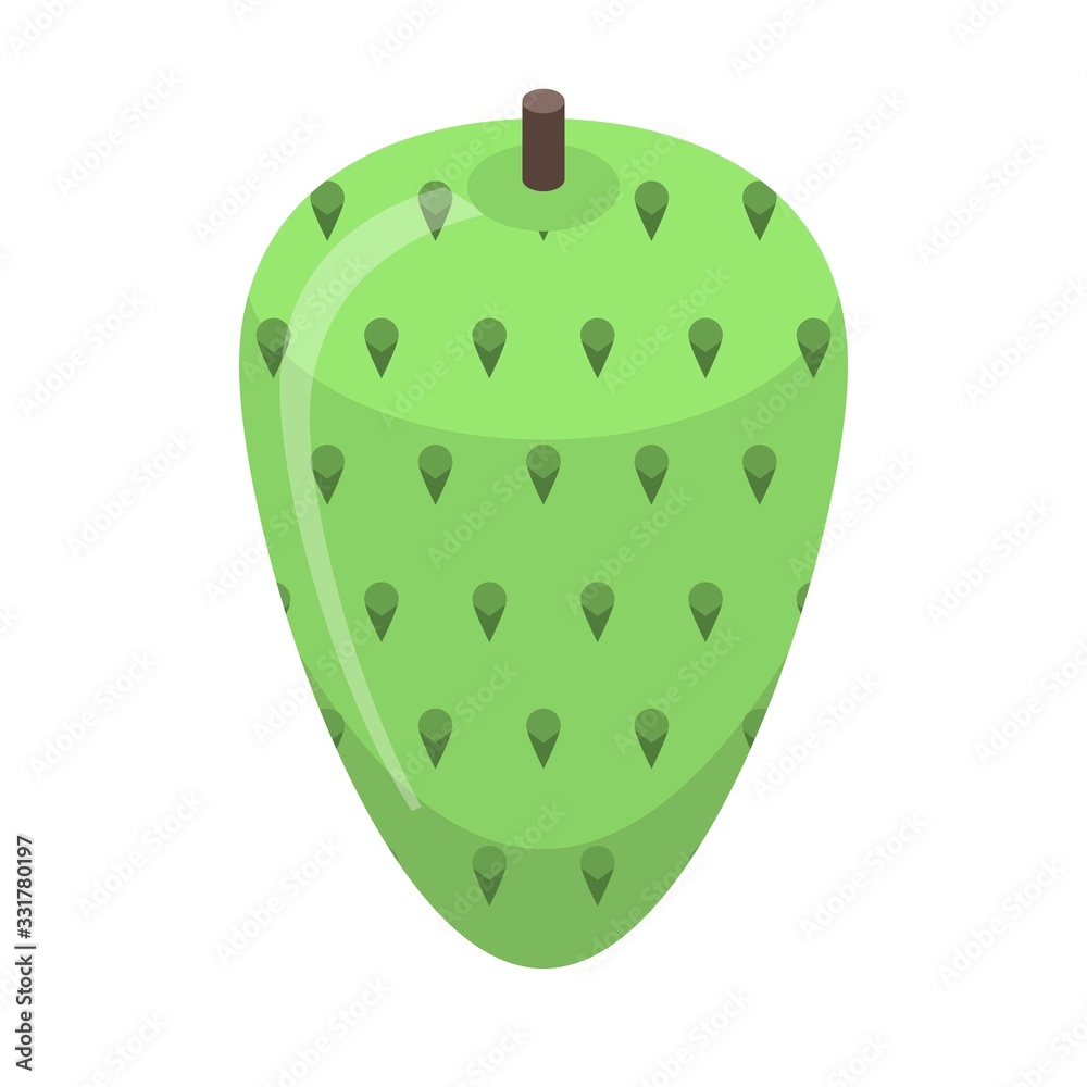 Fototapeta premium Whole soursop icon. Isometric of whole soursop vector icon for web design isolated on white background
