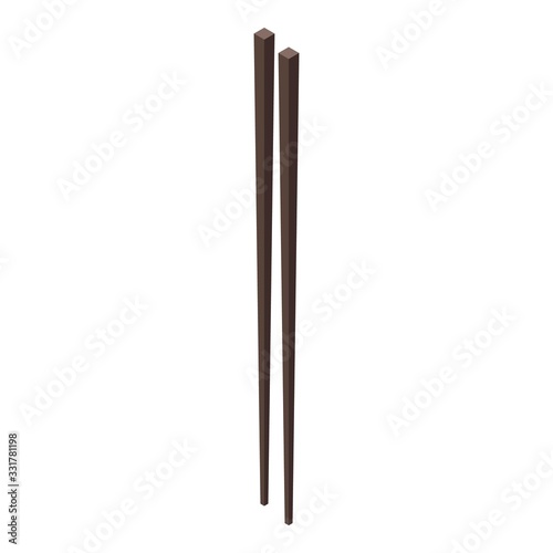 Japanese chopsticks icon. Isometric of japanese chopsticks vector icon for web design isolated on white background