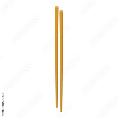 Traditional chopsticks icon. Isometric of traditional chopsticks vector icon for web design isolated on white background