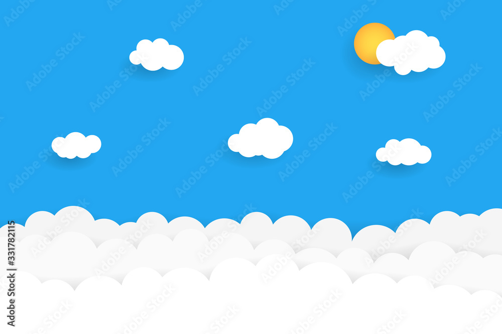 Blue sky with clouds. Vector illustration Blue sky with clouds. Vector illustration