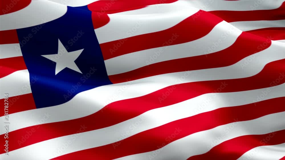 Liberia flag Motion Loop video waving in wind. Realistic Liberian Flag background. Liberia Flag Looping Closeup 1080p Full HD 1920X1080 footage. Liberia Africa country flags footage video for film,new