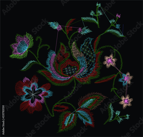 Vector Embroidery fashion Design  photo