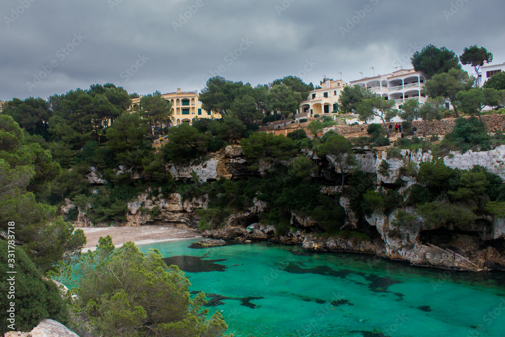 Nature landscape with mountains, sea and forest in Cala Pi, Mallorca, Spain.