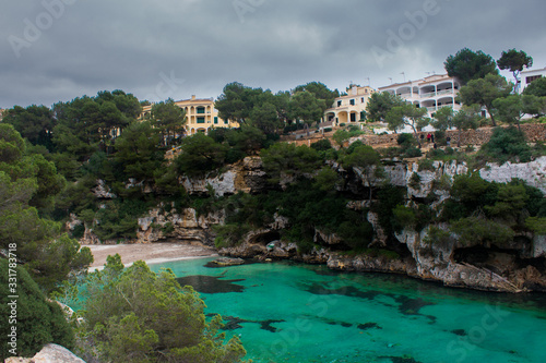 Nature landscape with mountains, sea and forest in Cala Pi, Mallorca, Spain.