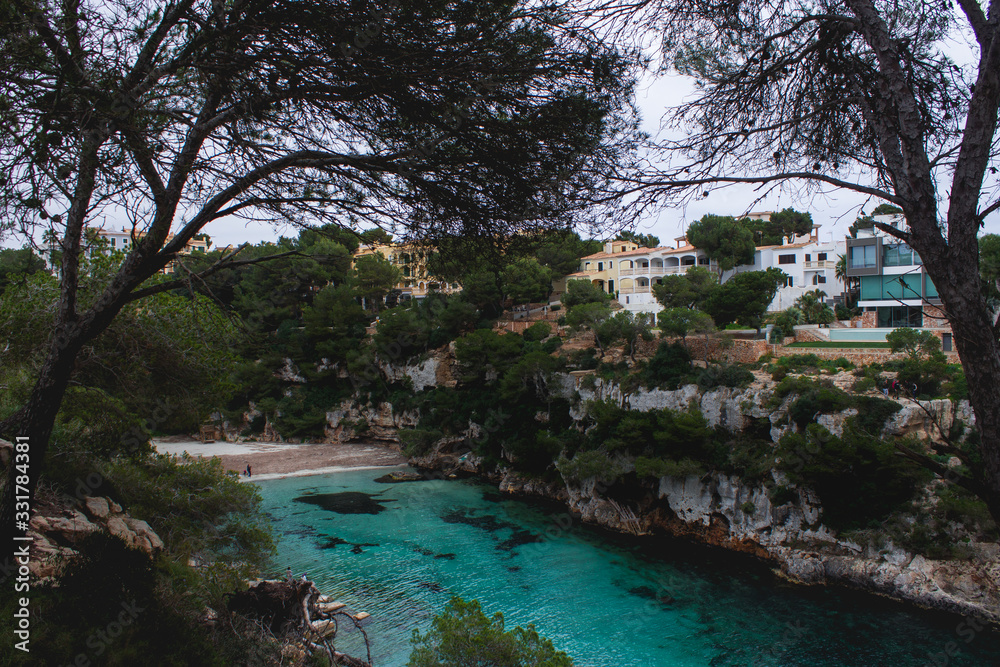 Natureview with mountains, sea and forest in Cala Pi, Mallorca, Spain.