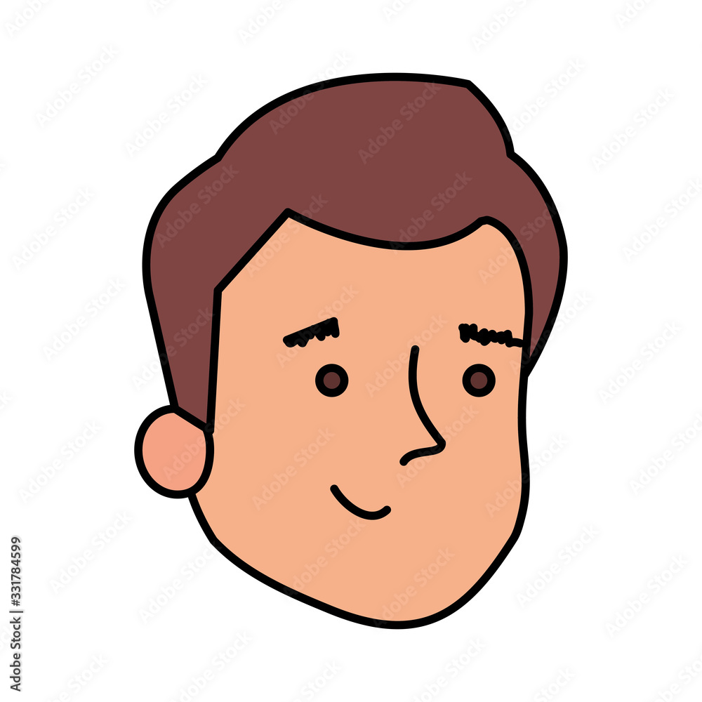 face of man avatar character vector illustration design