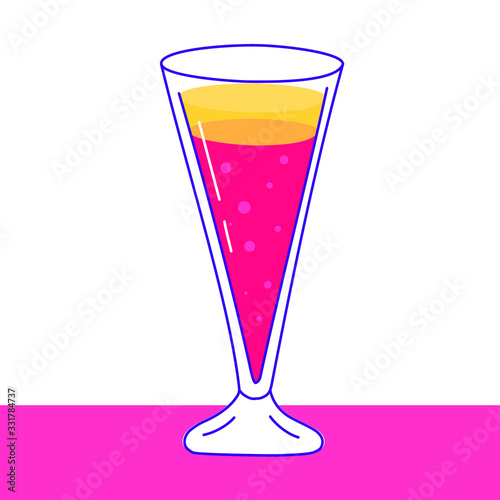 Colorful vector cocktail drink icon for website, app interface design, bar menu, pub decoration, sticker. Beverage graphic symbol.