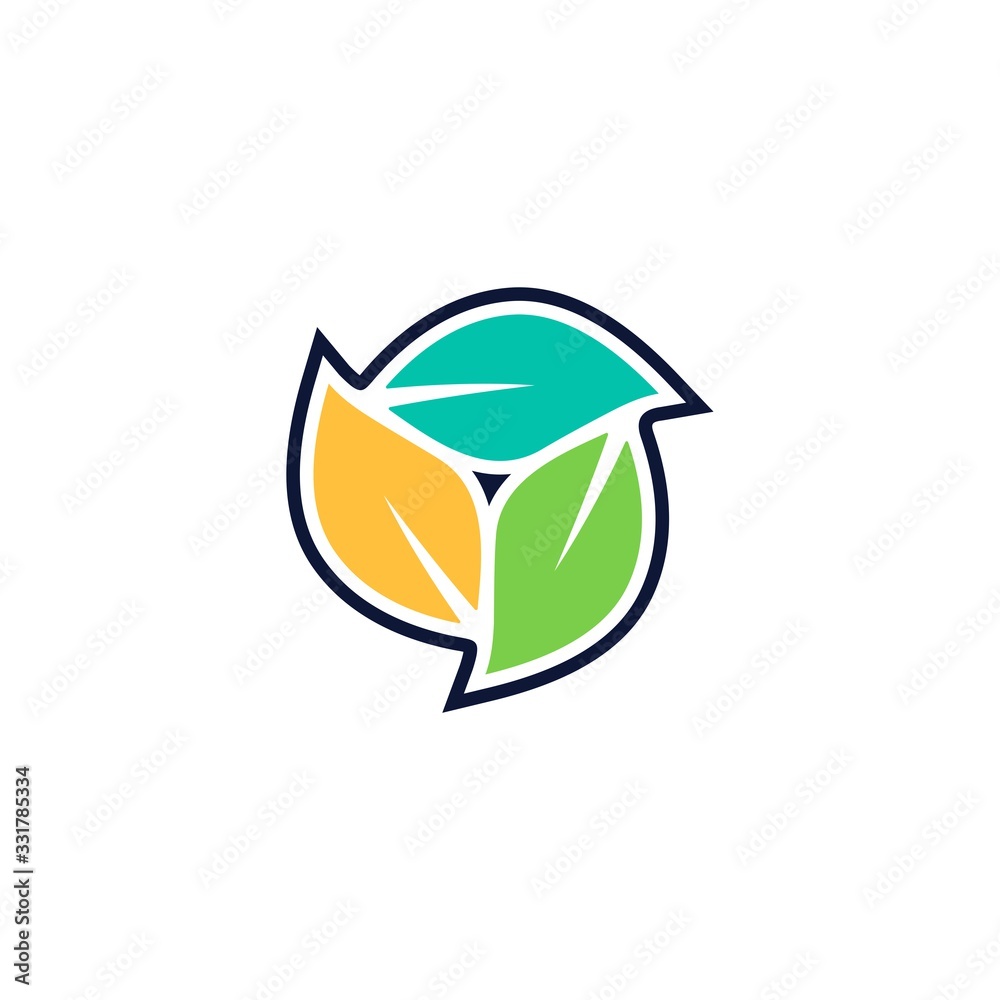 3 leaf logo vector design concept