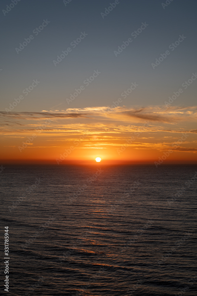 Sunrise over the Southern Ocean from Bird Rock Lookout, Torquay, Victoria, Australia