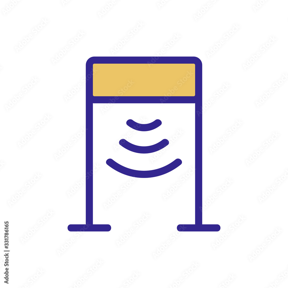 the metal detector frame icon vector. the metal detector frame sign