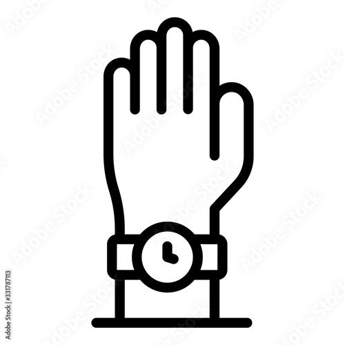 Hand watch new repair icon. Outline hand watch new repair vector icon for web design isolated on white background