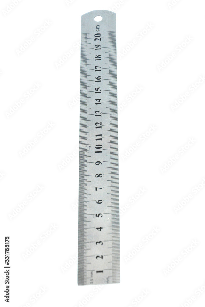 metal ruler isolated on a white background metal ruler isolated on a white background
