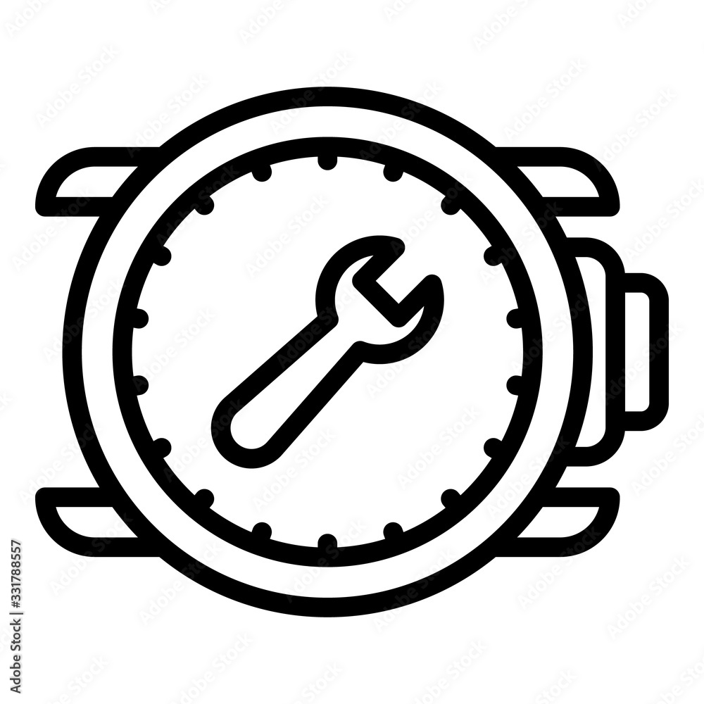 Repair watch service icon. Outline repair watch service vector icon for web design isolated on white background