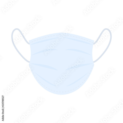 Medical protective mask isolated on white background. Concept about health and disease.  Flat mask vector illustration