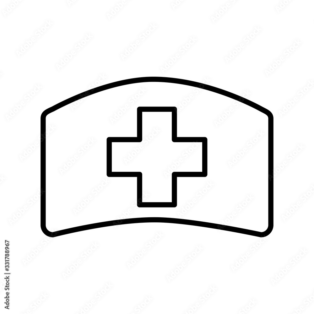 Isolated hat with cross line style icon vector design Isolated hat with cross line style icon vector design