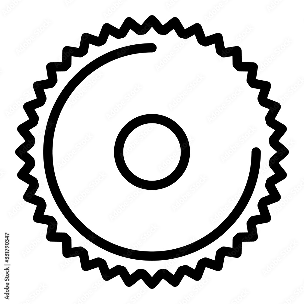 Industry wheel saw icon. Outline industry wheel saw vector icon for web design isolated on white background Industry wheel saw icon. Outline industry wheel saw vector icon for web design isolated on white background