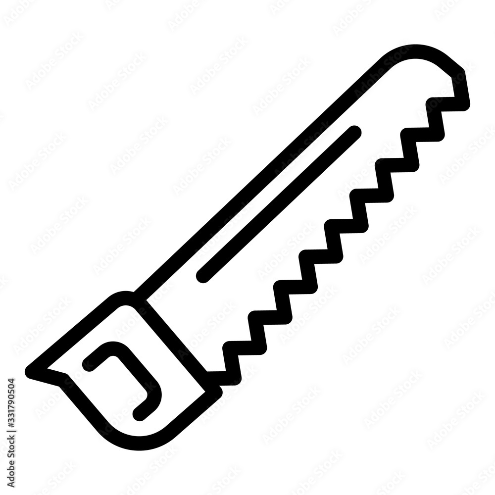 Classic hand saw icon. Outline classic hand saw vector icon for web design isolated on white background Classic hand saw icon. Outline classic hand saw vector icon for web design isolated on white background