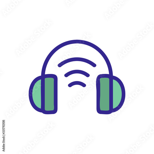 headphones sound icon vector. headphones sound sign. color isolated symbol illustration