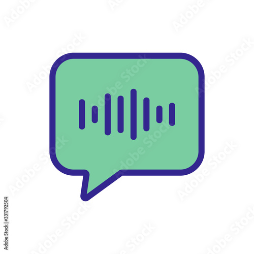 wave sound icon vector. wave sound sign. color isolated symbol illustration