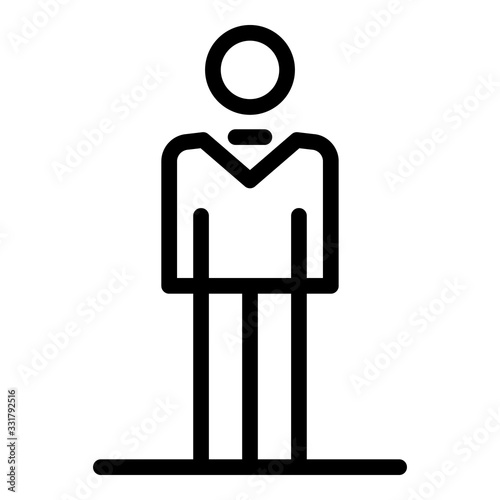 Groom man icon. Outline groom man vector icon for web design isolated on white background
