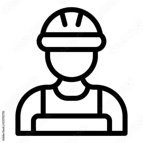 Tiler avatar icon. Outline tiler avatar vector icon for web design isolated on white background