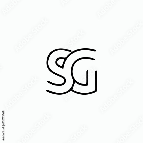 Initial letter sg or gs logo vector design