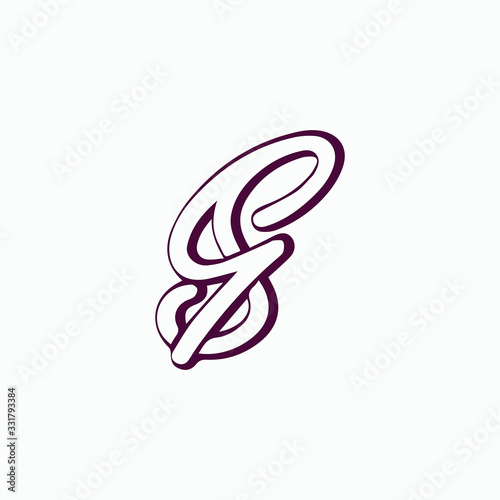 Initial letter sg or gs logo vector design