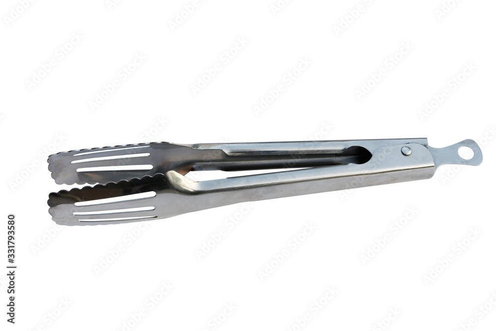 Serving kitchen tongs isolated on a white Serving kitchen tongs isolated on a white