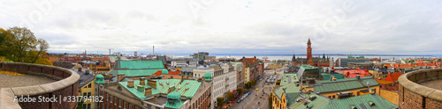 Cuadro en lienzo Aerial view of the beautiful city - Helsingborg, Sweden