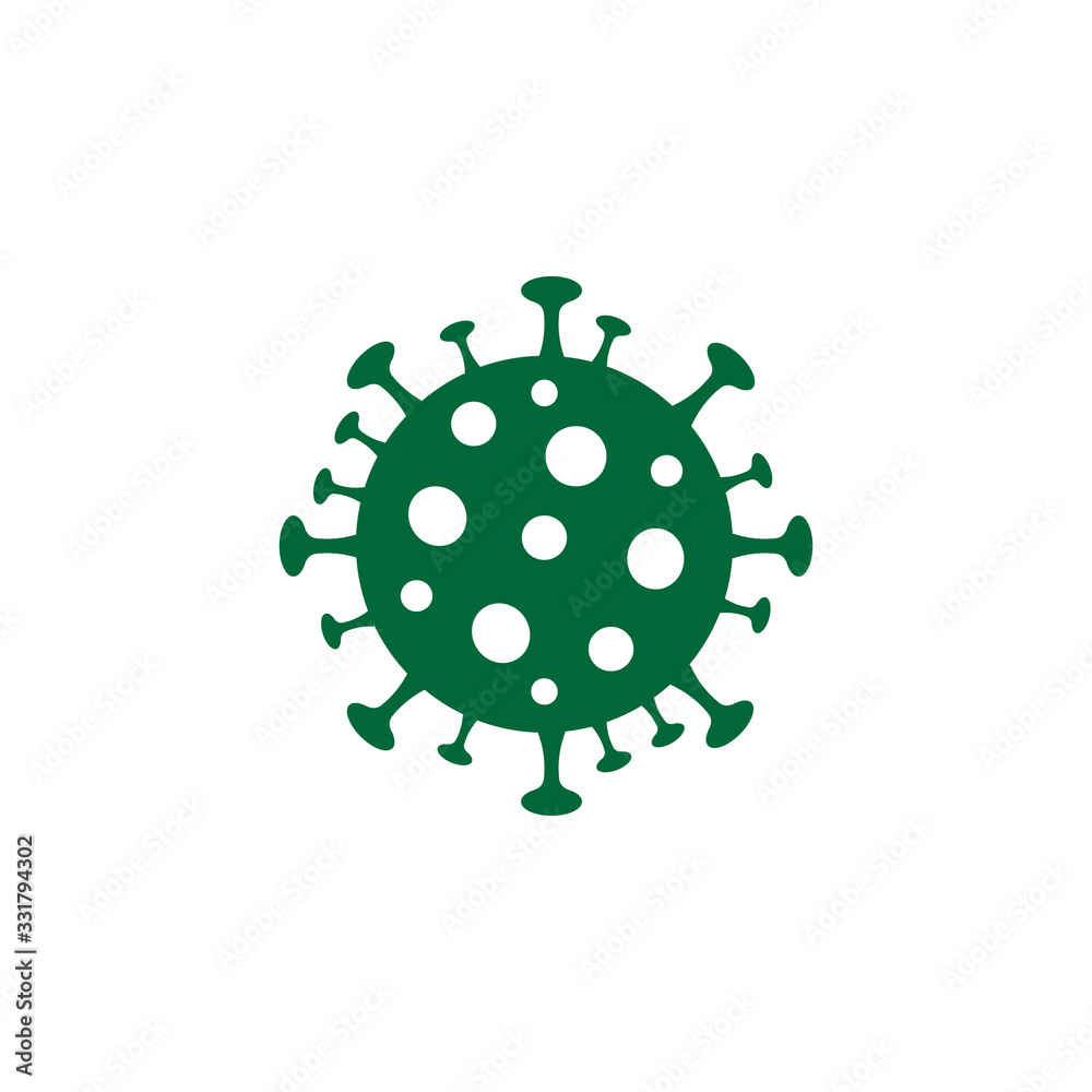 Vector flat green 2019-nCoV Novel Coronavirus Bacteria Cell Icon isolated on white background Vector flat green 2019-nCoV Novel Coronavirus Bacteria Cell Icon isolated on white background