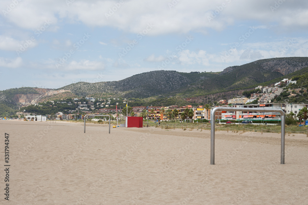 Beautiful beach in Barcelona on a sunny day Beautiful beach in Barcelona on a sunny day