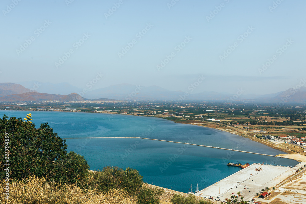 Naklejka premium Awesome Seaview from the casstle of Naphplion. Greece