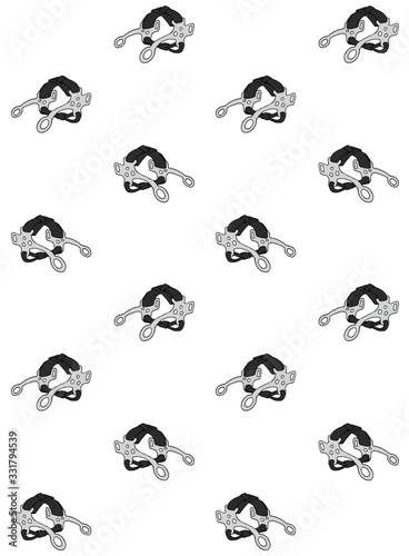 Vector seamless pattern of hand drawn doodle sketch colored equestrian western cowboy hackamore horse beet isolated on white background