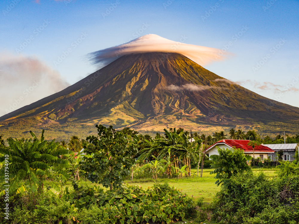 Mayon volcano - massive, very active and perfect cone shape volcano in island of Luzon, Philippines Mayon volcano - massive, very active and perfect cone shape volcano in island of Luzon, Philippines
