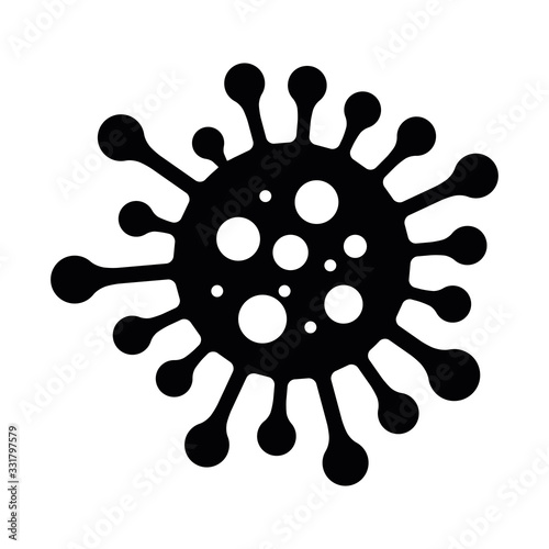 Virus sign. Symbol of coronavirus and COVID-19 desease. Simple flat black vector icon