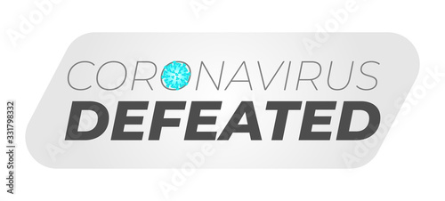 Coronavirus Defeated Illustration Sticker Badge