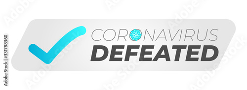Coronavirus Defeated Illustration Sticker Badge